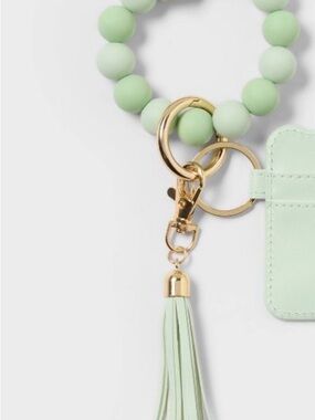 NEW Target Mint Beaded Wristlet and Keychain with Tassel - Spritz Green